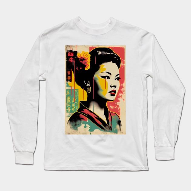 Vintage woman in pop-art style Long Sleeve T-Shirt by loucaski